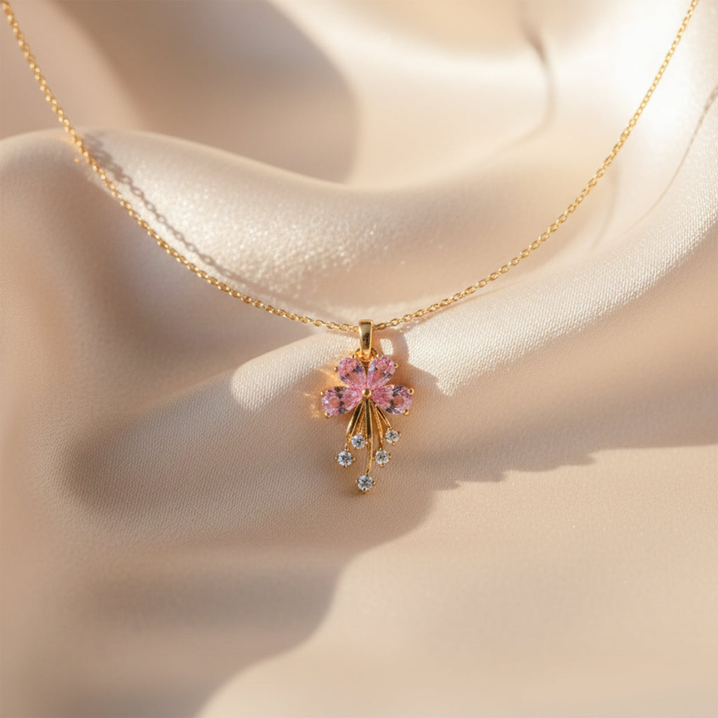 Floral Drop Pendant Necklace GWN -119