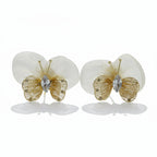 Butterfly Mesh Stud Earrings with Crystal Accent GWE -170