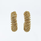 Twisted Gold Textured Hoop Earrings GWE -74