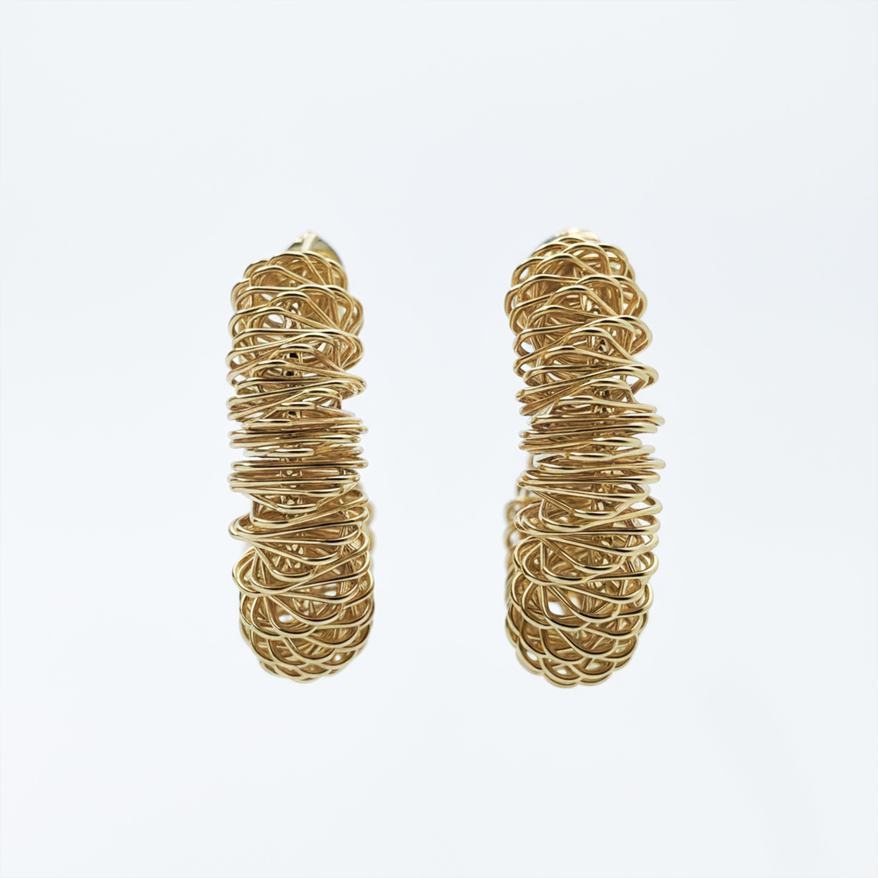 Twisted Gold Textured Hoop Earrings GWE -74