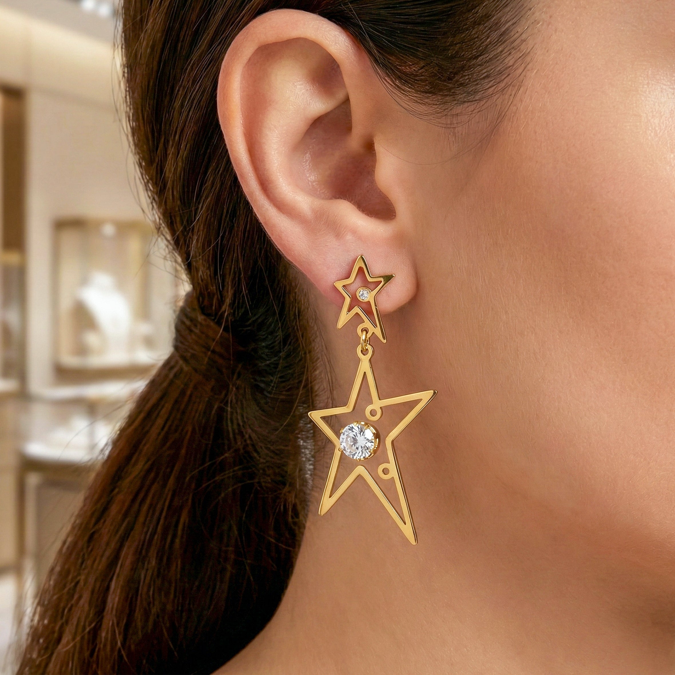 Celestial Star Drop Earrings GWE -78