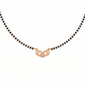 Rose Gold Black Beaded Mangalsutra GM -60