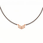 Rose Gold Black Beaded Mangalsutra GM -60