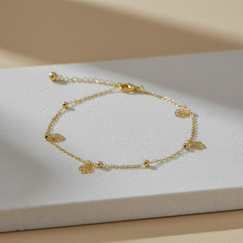 Gold Rose Charm Anklet GWA -55