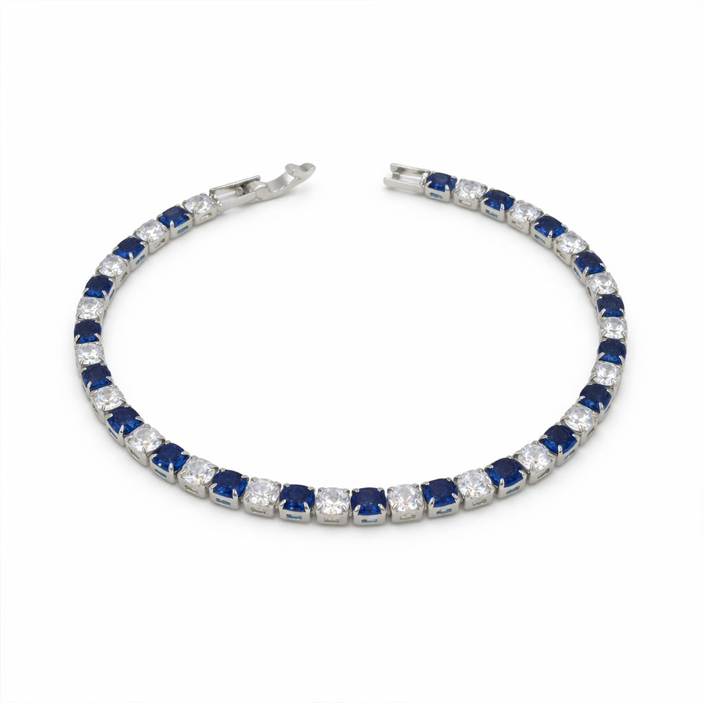 Blue & White Crystal Tennis Bracelet GWB -71