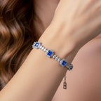 Blue Princess Halo Tennis Bracelet GWB -132