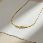 Crystal Bar Herringbone women Neckless GWN -128