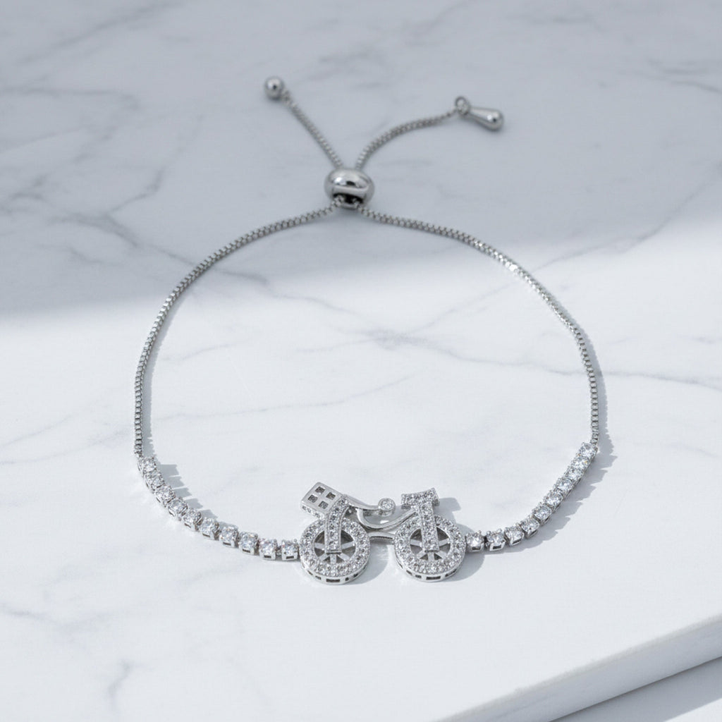 Silver Bicycle Charm Bracele GWB -110