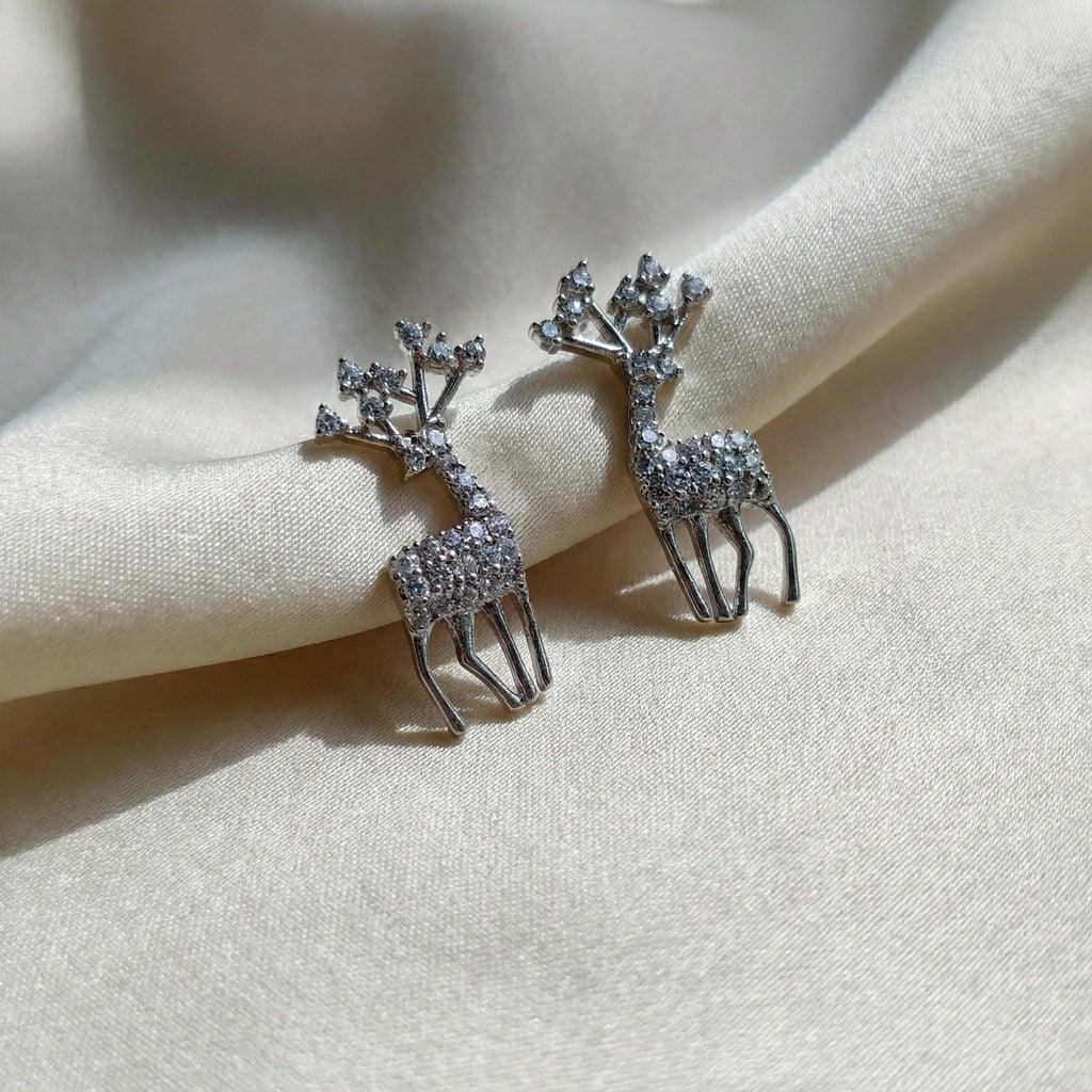 Crystal Reindeer Stud Earrings GWE -97