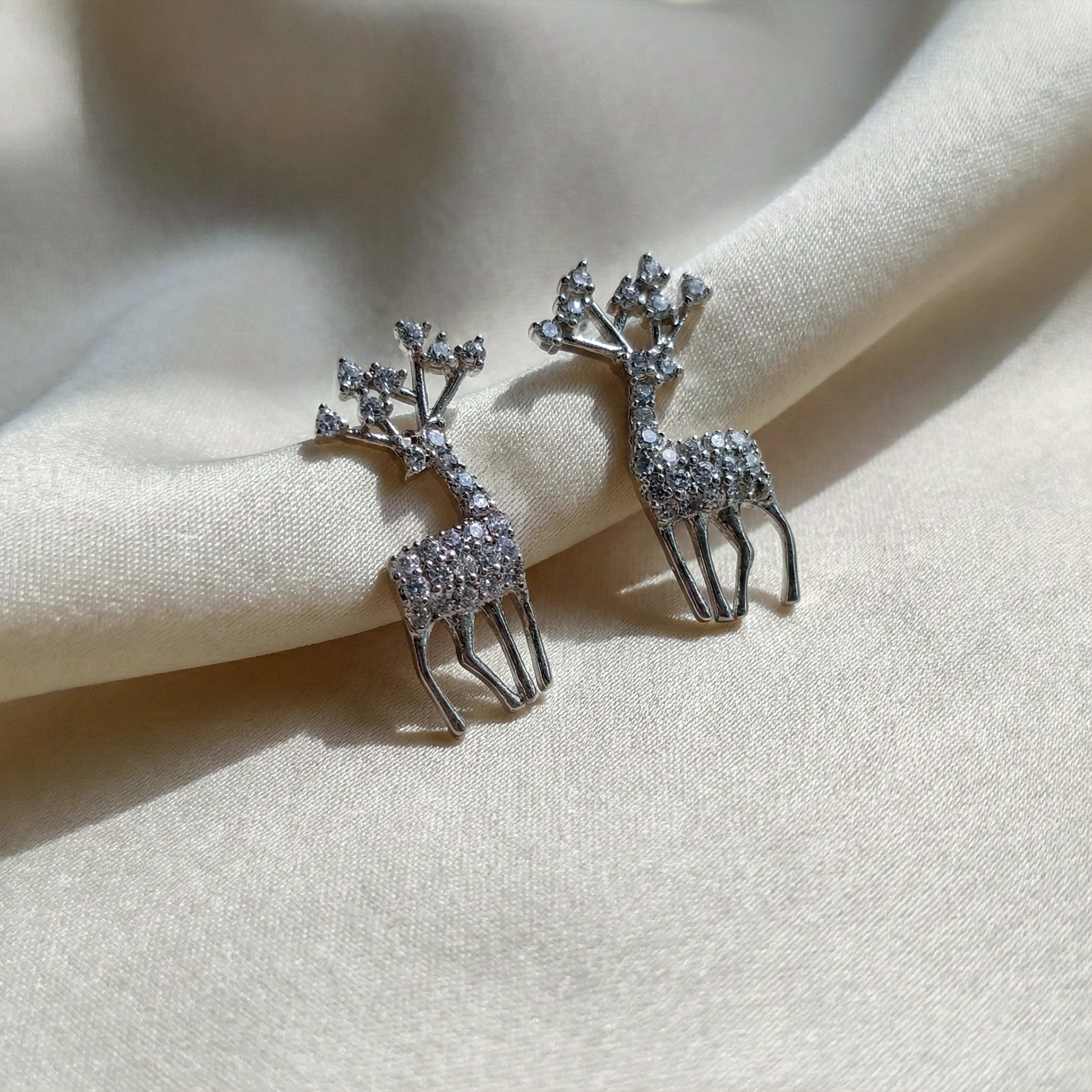 Crystal Reindeer Stud Earrings GWE -97