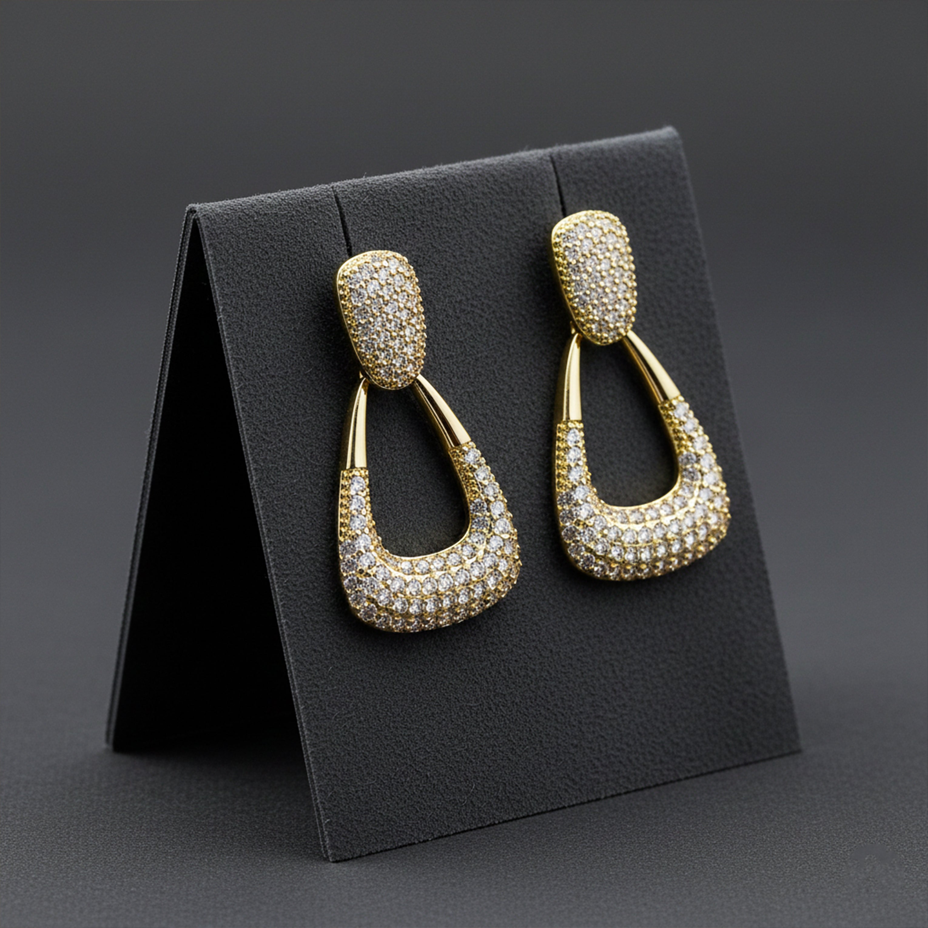 Gold Tone Crystal Earrings GWE -135