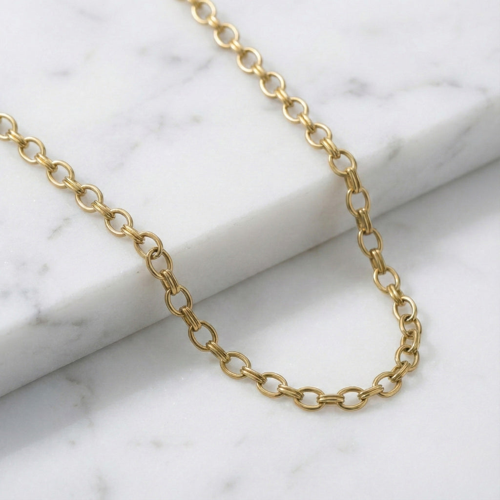 Men’s Gold Tone Oval Link Chain GMC -16