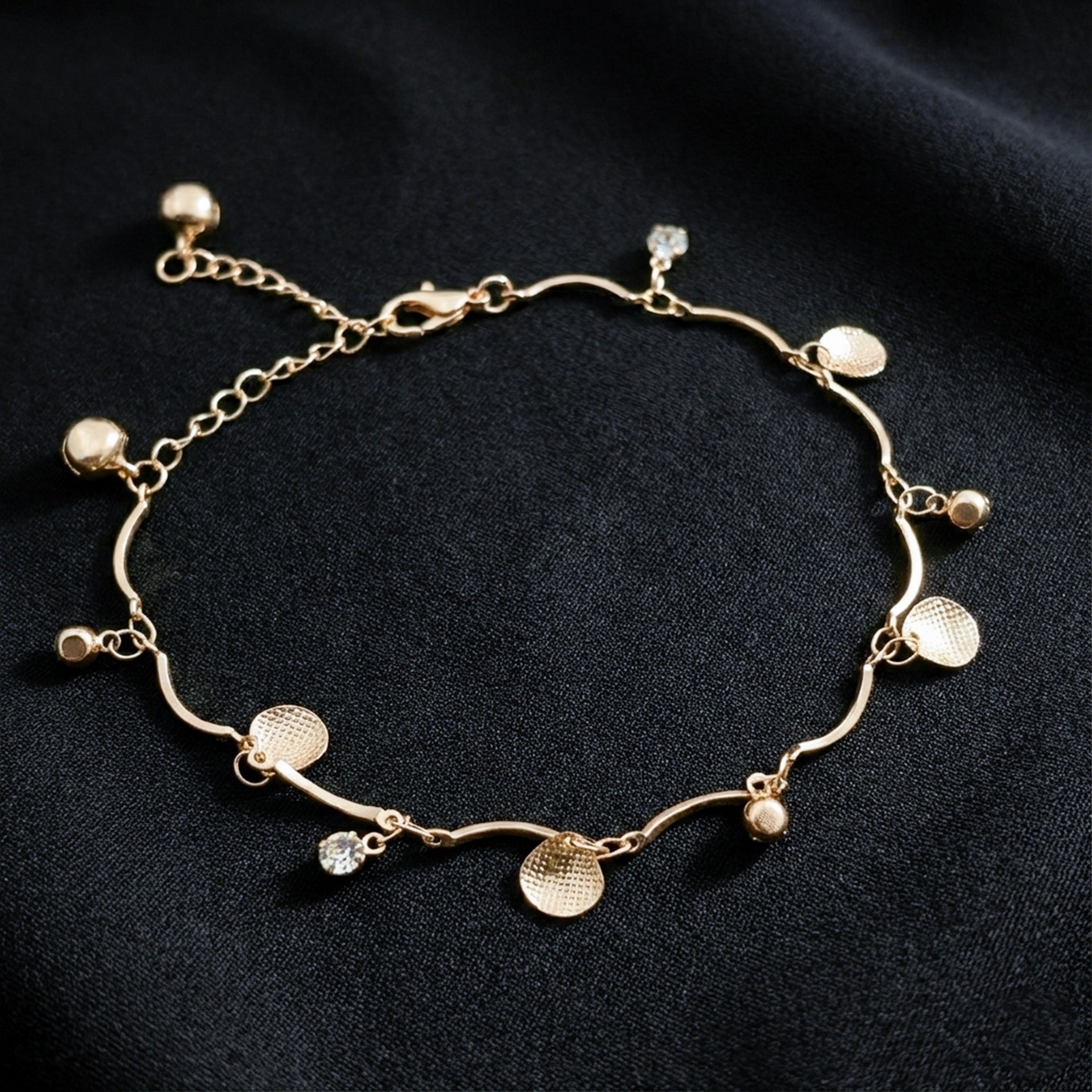 Gold Dangle Charm Anklet GWA -29