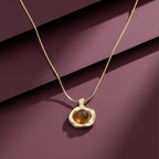 Amber Gold Pendant Necklace GWN -66
