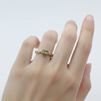 Golden Olive Halo Ring GWR -45