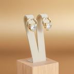 Crystal Heart Gold Hoop Earrings GWE -68