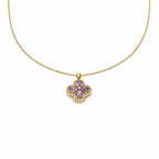 Lavender Blossom Pendant Necklace GWN -97