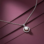 Silver Pearl Halo Grace Necklace GWN -58