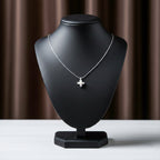 Silver Pearl Blossom Charm Necklace GWN -54