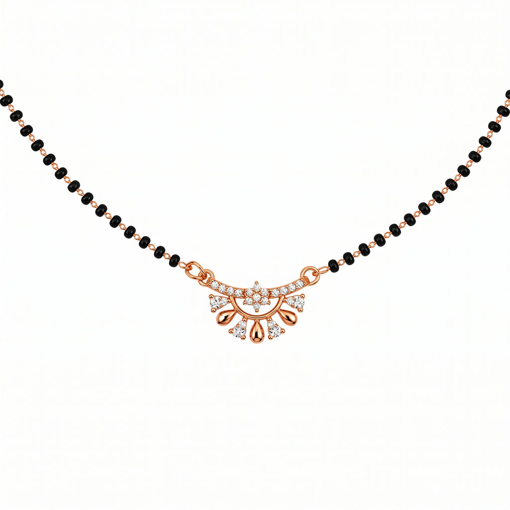 Rose Gold Floral Drop Mangalsutra GM -57