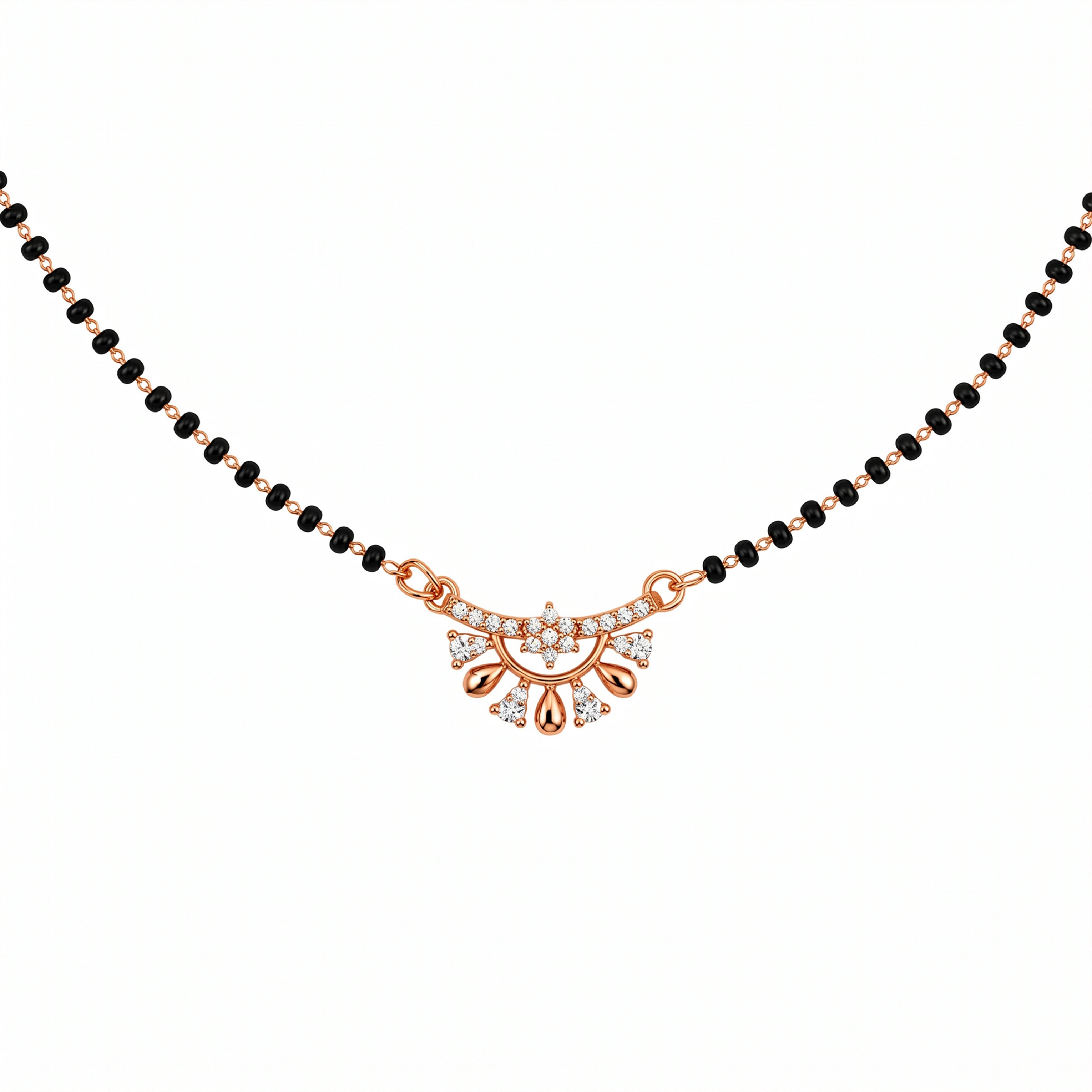 Rose Gold Floral Drop Mangalsutra GM -57