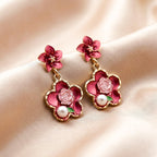 Enamel Pearl Earrings GWE -185