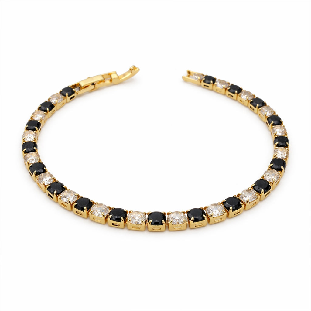 Black & Clear Crystal Tennis Bracelet GWB -78