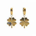 Golden Evil Eye Clover Earrings GWE -82