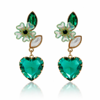 reen Heart Crystal Earrings GWE -238