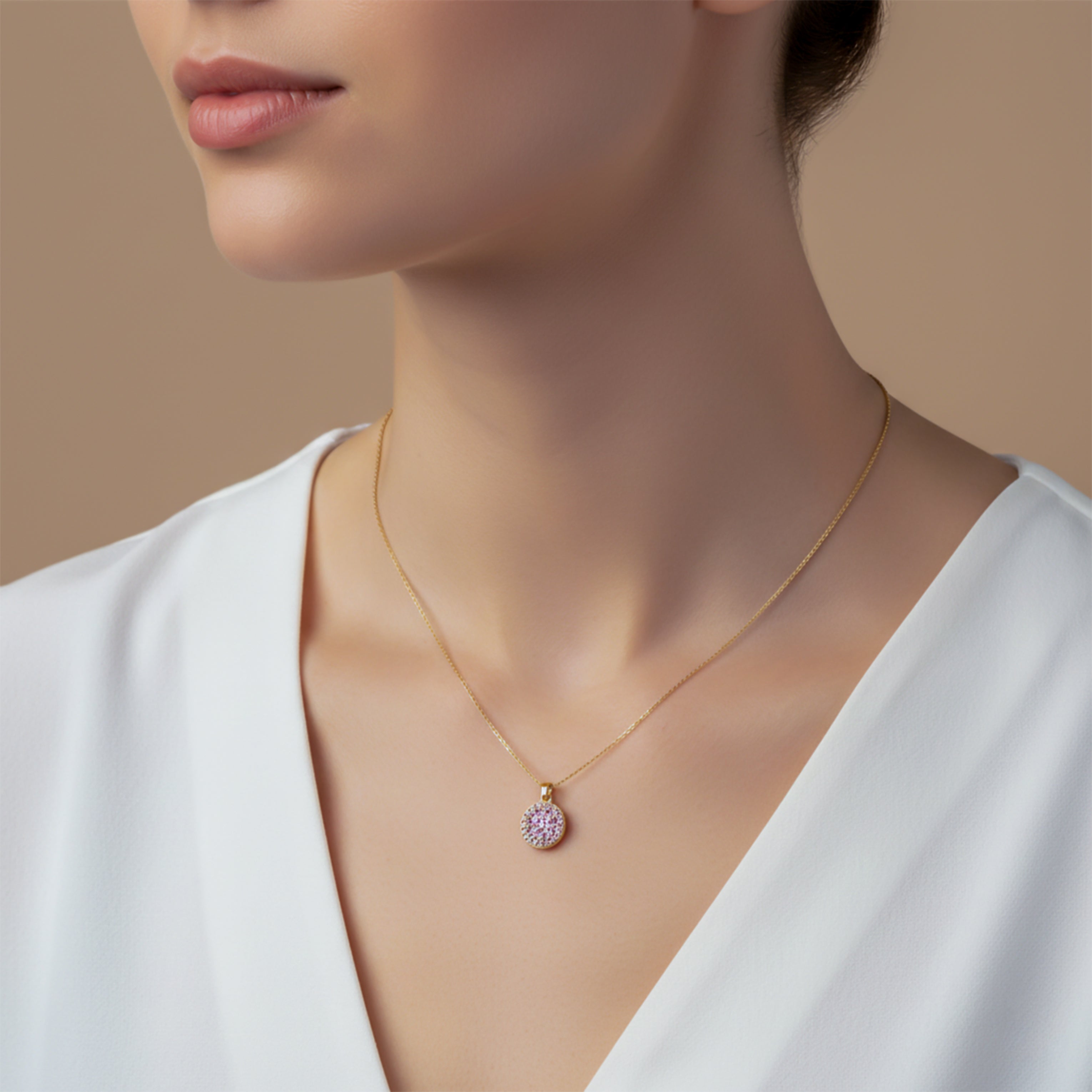 Amethyst-Purple Crystal Women Neckless GWN -89