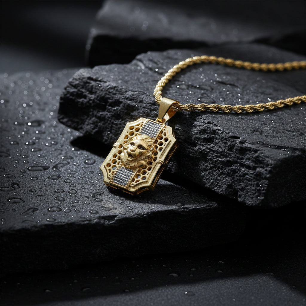 Men’s Lion Shield Pendant Chain GMP -4