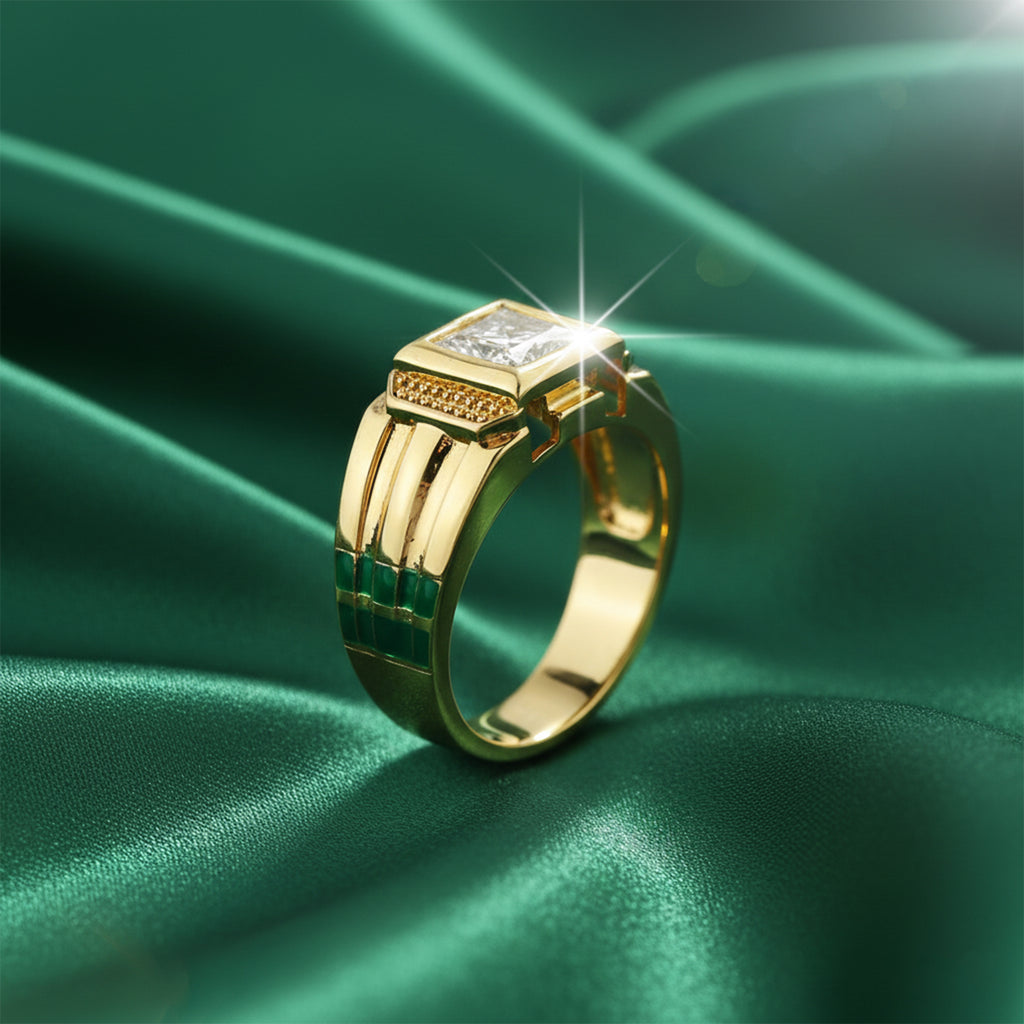 Men’s Gold-Tone Clear Stone Ring GMR -23