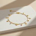 Floral Charm Crystal Anklet GWA -23