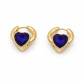 Blue Heart Hoop Earrings GWE -71