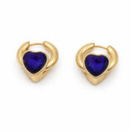 Blue Heart Hoop Earrings GWE -71