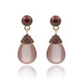 Smoky Teardrop Crystal Earrings GWE -214