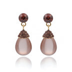 Smoky Teardrop Crystal Earrings GWE -214
