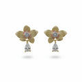 Gold Floral Stud Earrings GWE -147