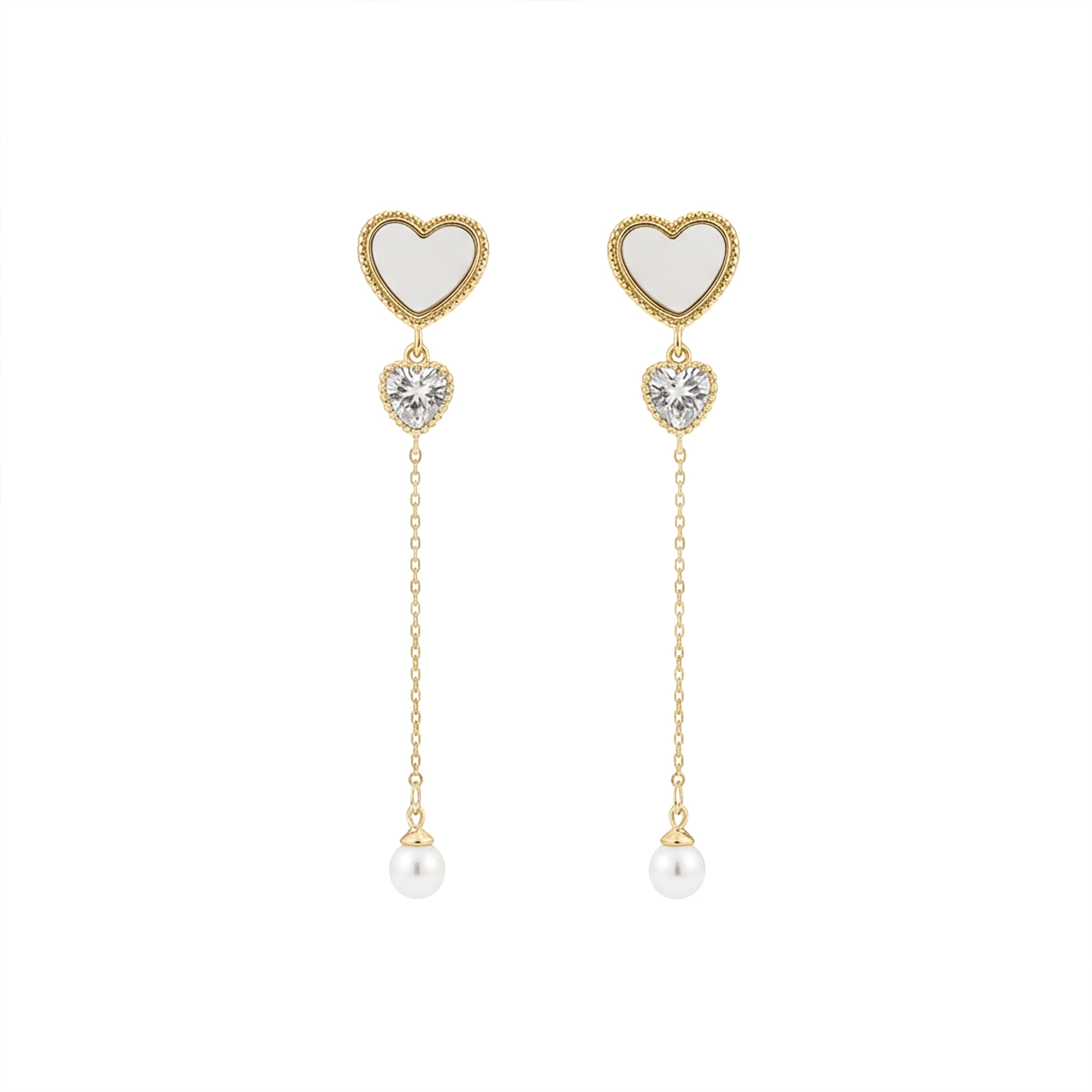Pearl Chain Drop Earrings GWE -87