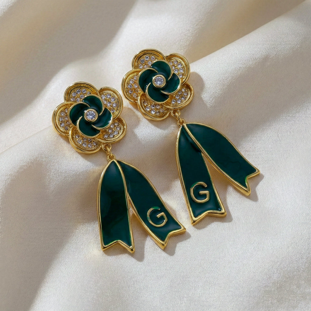 Emerald Bloom Drop Earrings GWE -60