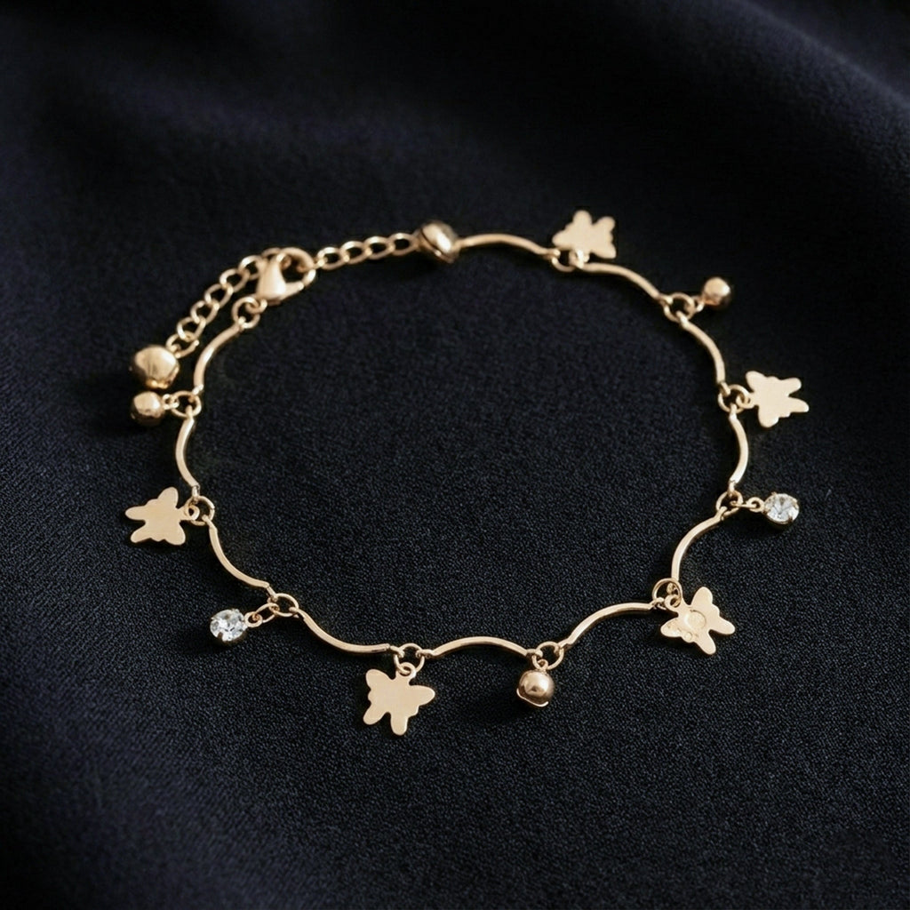 Gold Butterfly Charm Anklet GWA -44