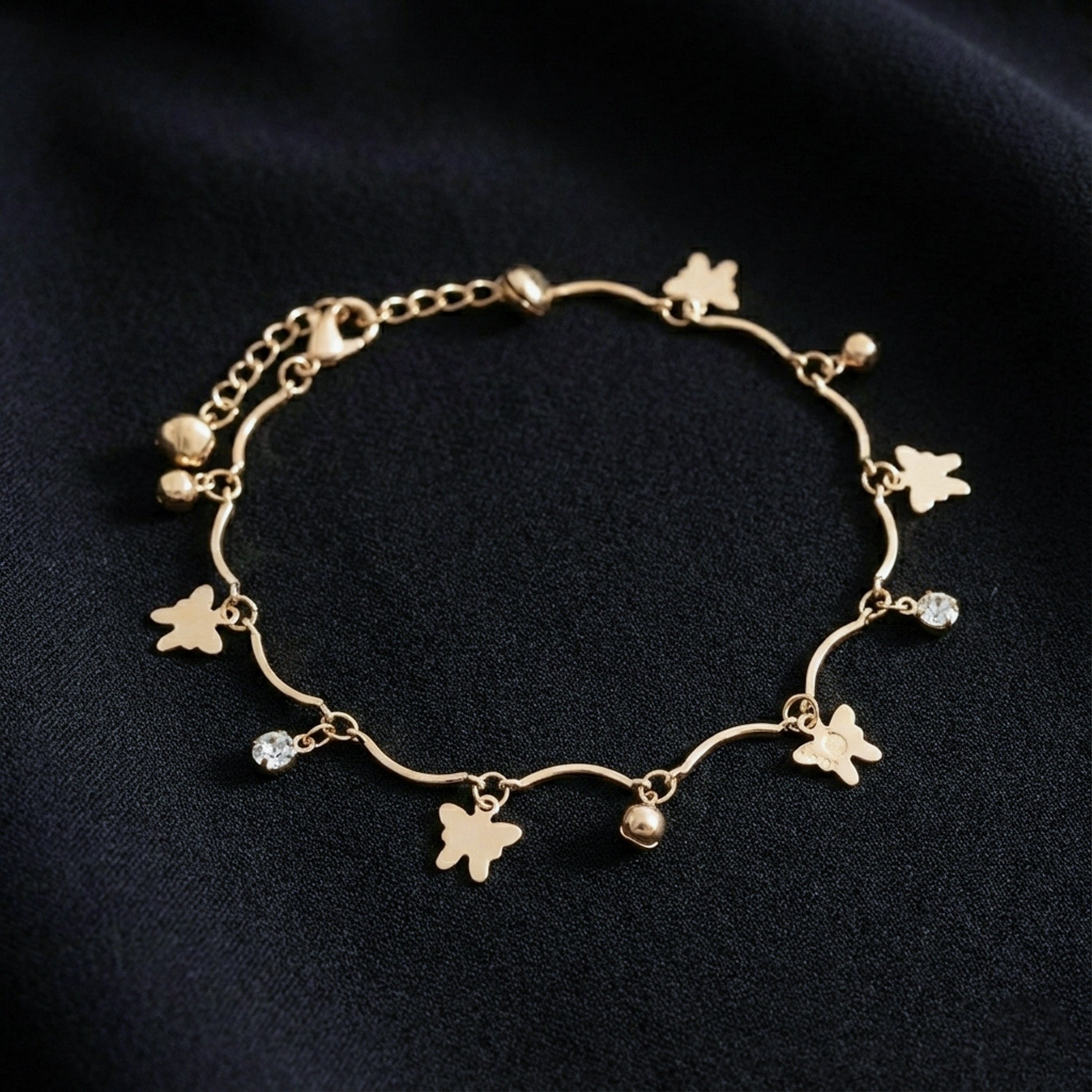 Gold Butterfly Charm Anklet GWA -44