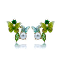 Green Butterfly Earrings -212