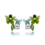 Green Butterfly Earrings -212