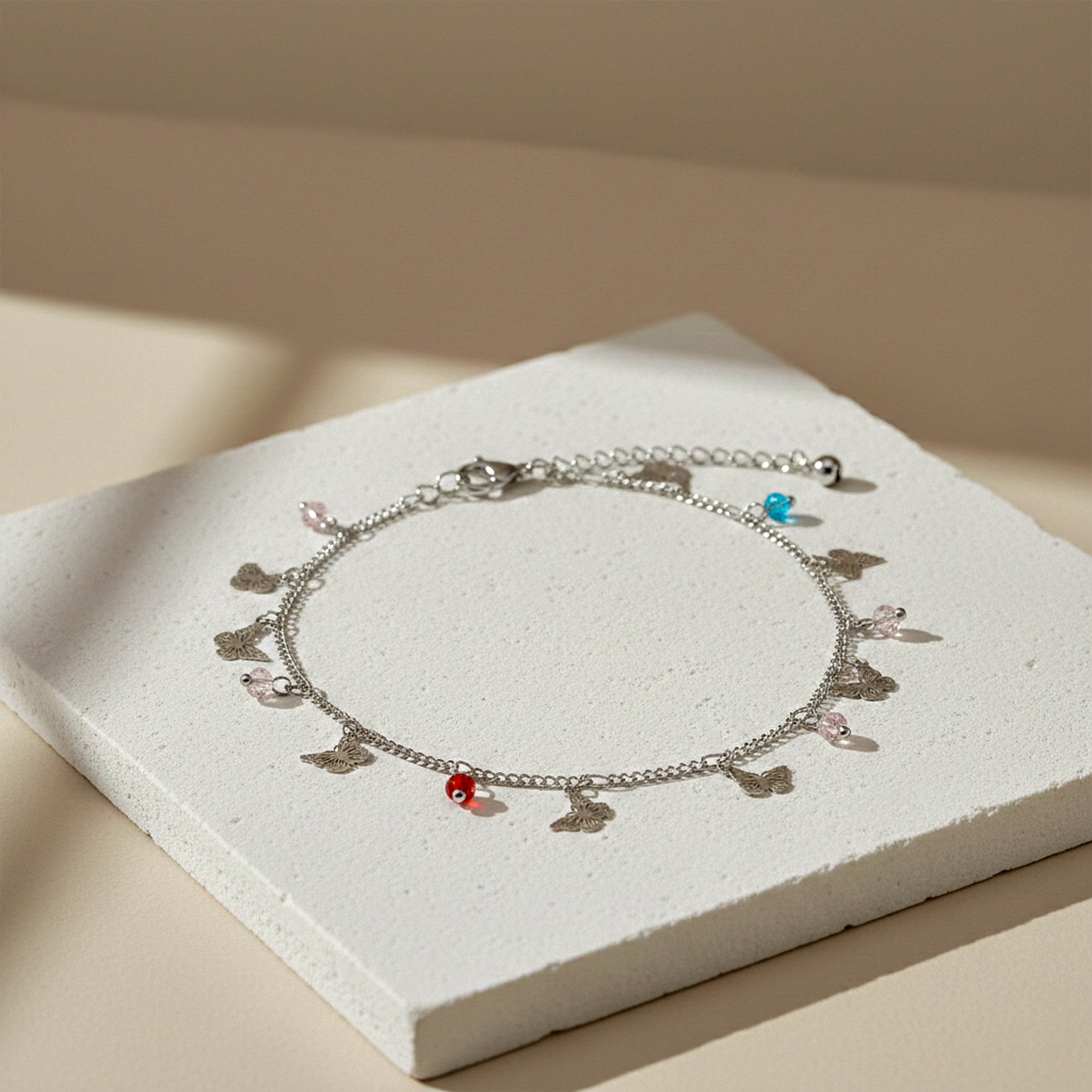Butterfly Multicolor Beaded Anklet GWA -25