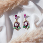 Vintage Rose Pearl Drop Earrings GWE -225