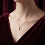 Golden Pearl Blossom Pendant Necklace GWN -53