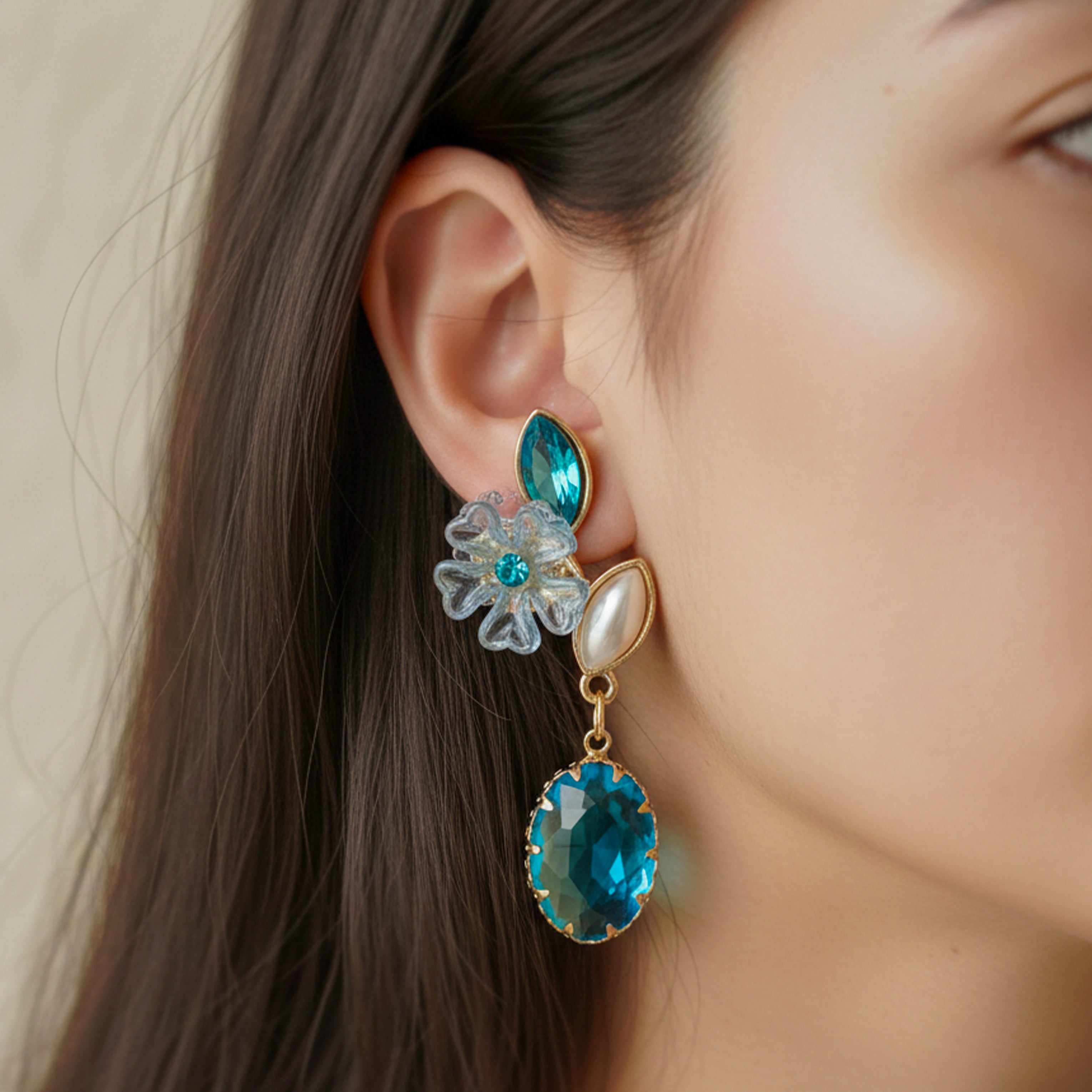 Ocean Bloom Drop Earrings GWE -239