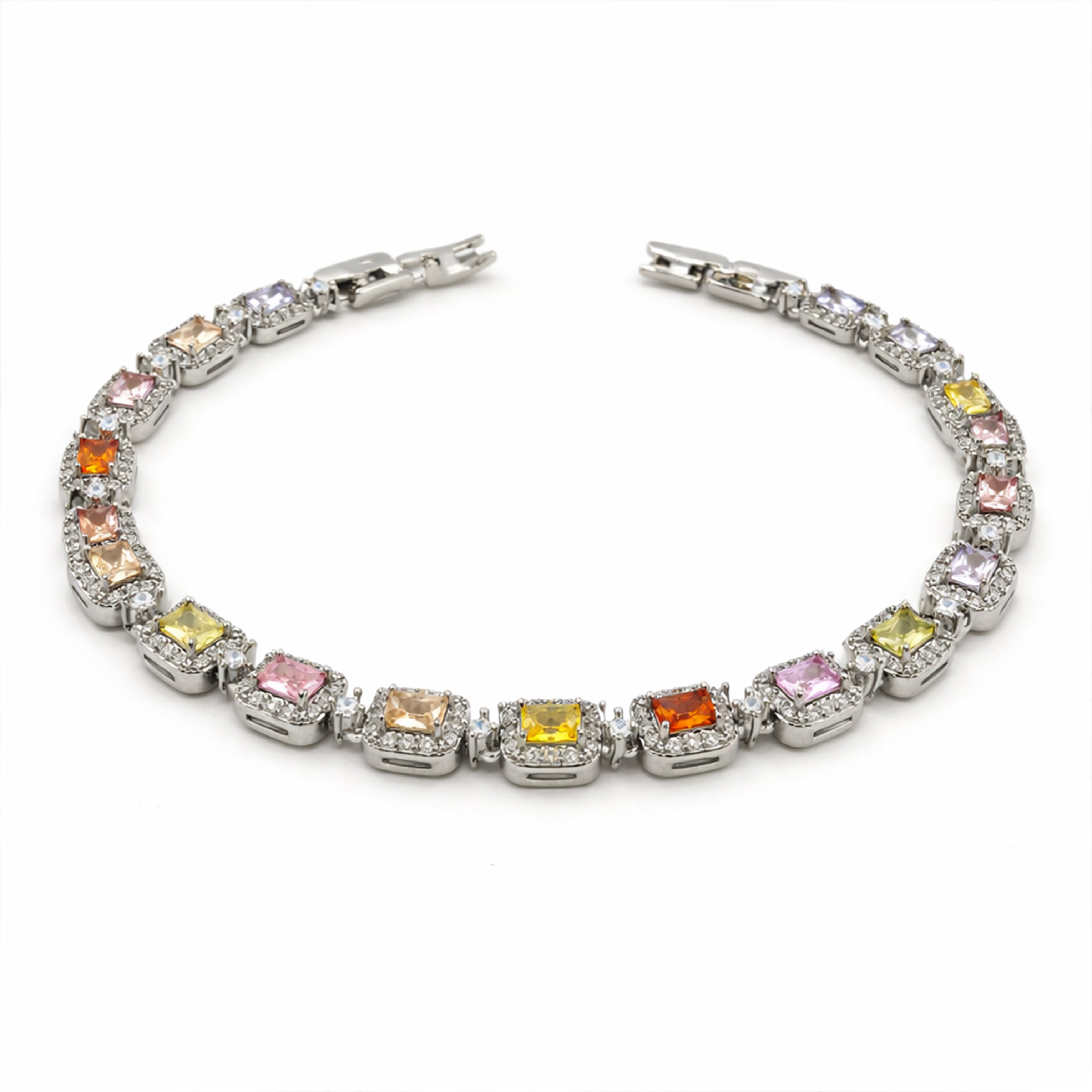 Multicolor Crystal Tennis Bracelet GWB -137