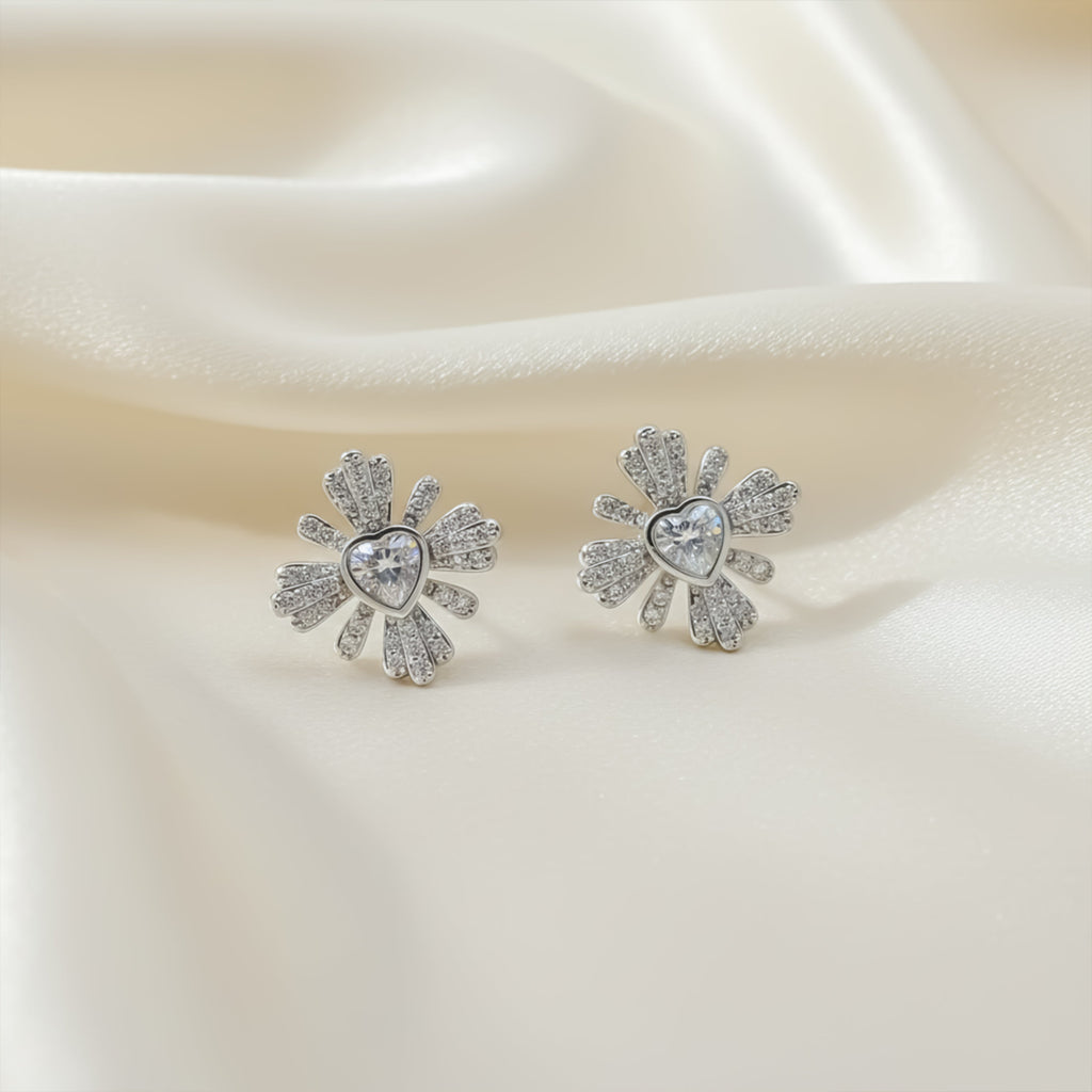 Radiant Heart Bloom Studs GWE -104